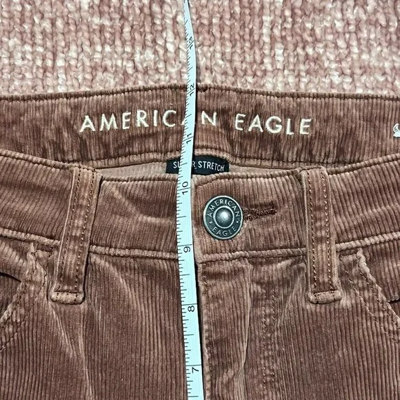 American Eagle Corduroy Pants Super Stretch Skinny Rust Orange Size 8 Short - Picture 10 of 10